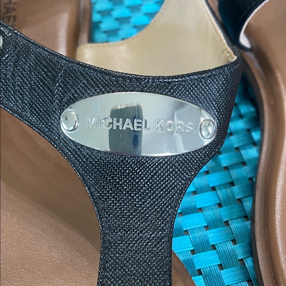 Michael Kors Black and Tan Women's Sandals - Picture 3 of 5